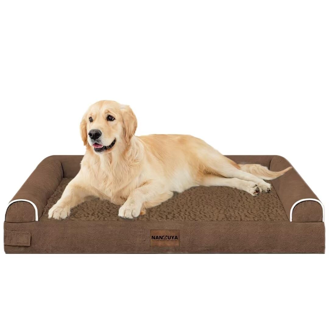 Large Dog Bed Orthopedic Washable: Beds Bolster XL Bed Large Big Dogs Memory Foam Couch Sofa Waterproof with Removable Cover