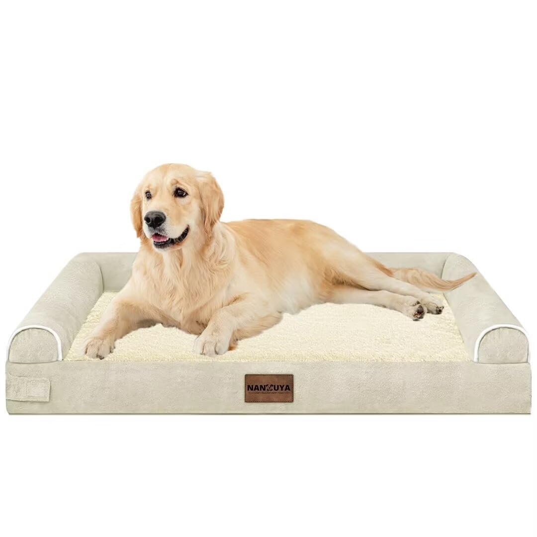 Large Dog Bed Orthopedic Washable: Beds Bolster XL Bed Large Big Dogs Memory Foam Couch Sofa Waterproof with Removable Cover