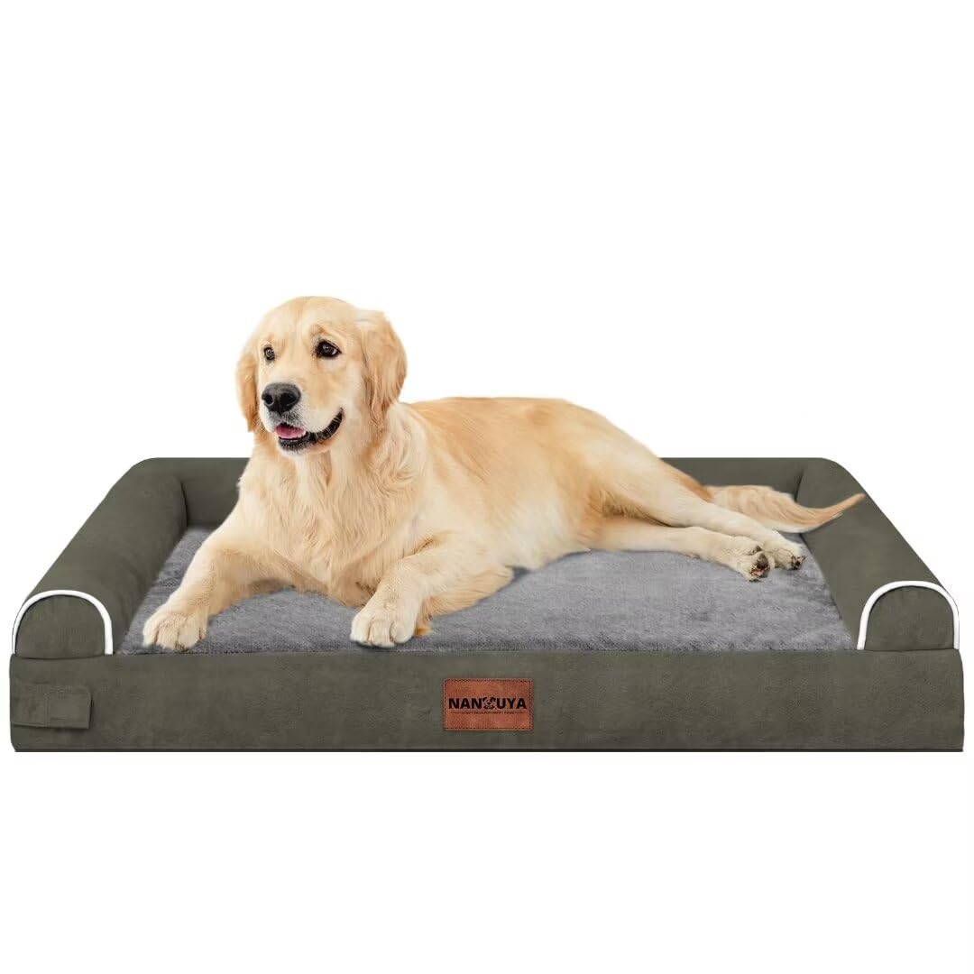 Large Dog Bed Orthopedic Washable: Beds Bolster XL Bed Large Big Dogs Memory Foam Couch Sofa Waterproof with Removable Cover