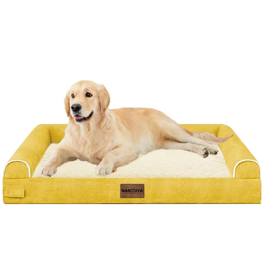 Large Dog Bed Orthopedic Washable: Beds Bolster XL Bed Large Big Dogs Memory Foam Couch Sofa Waterproof with Removable Cover