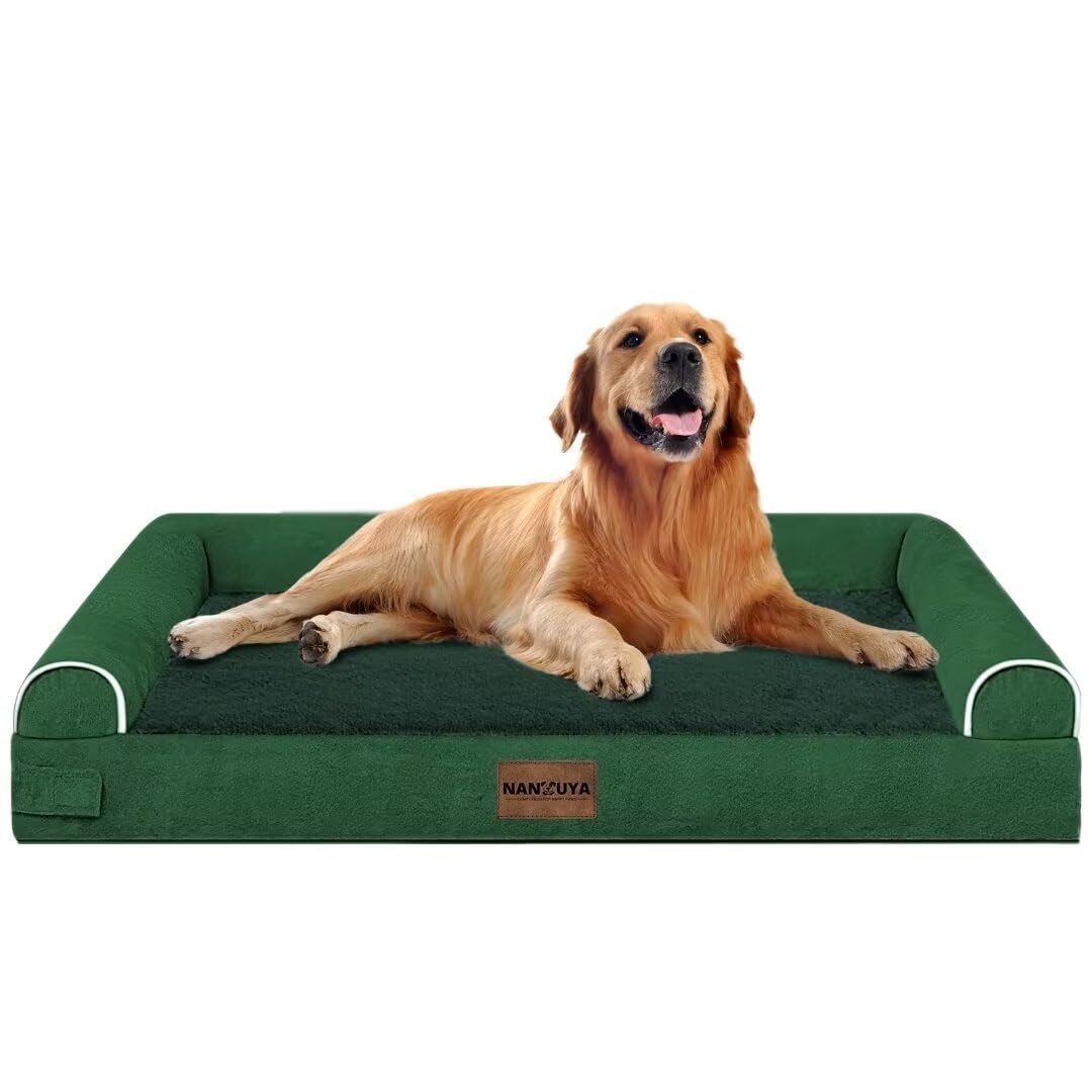 Large Dog Bed Orthopedic Washable: Beds Bolster XL Bed Large Big Dogs Memory Foam Couch Sofa Waterproof with Removable Cover