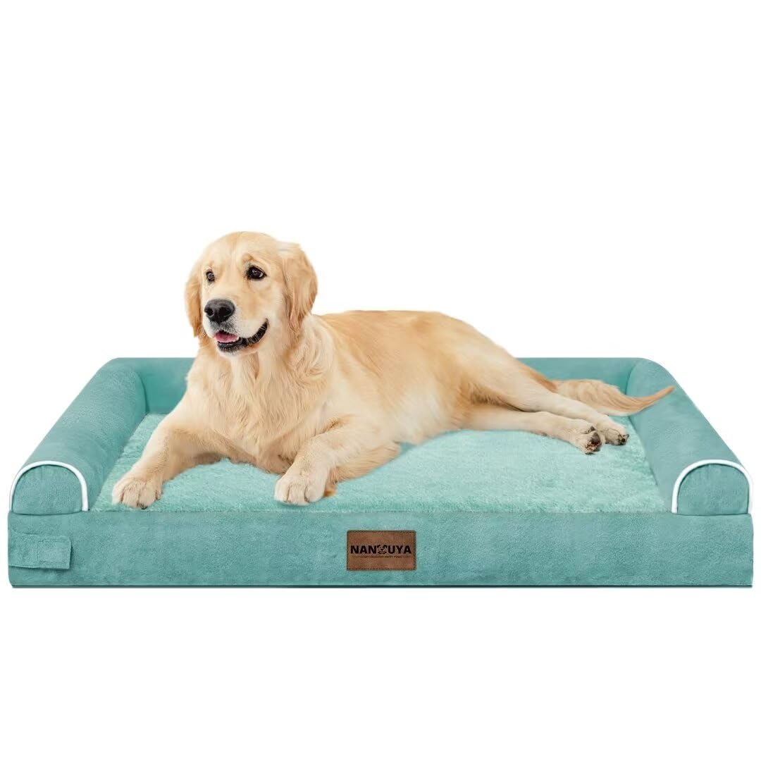 Large Dog Bed Orthopedic Washable: Beds Bolster XL Bed Large Big Dogs Memory Foam Couch Sofa Waterproof with Removable Cover