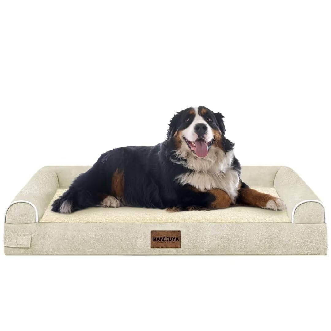 Large Dog Bed Orthopedic Washable: Beds Bolster XL Bed Large Big Dogs Memory Foam Couch Sofa Waterproof with Removable Cover