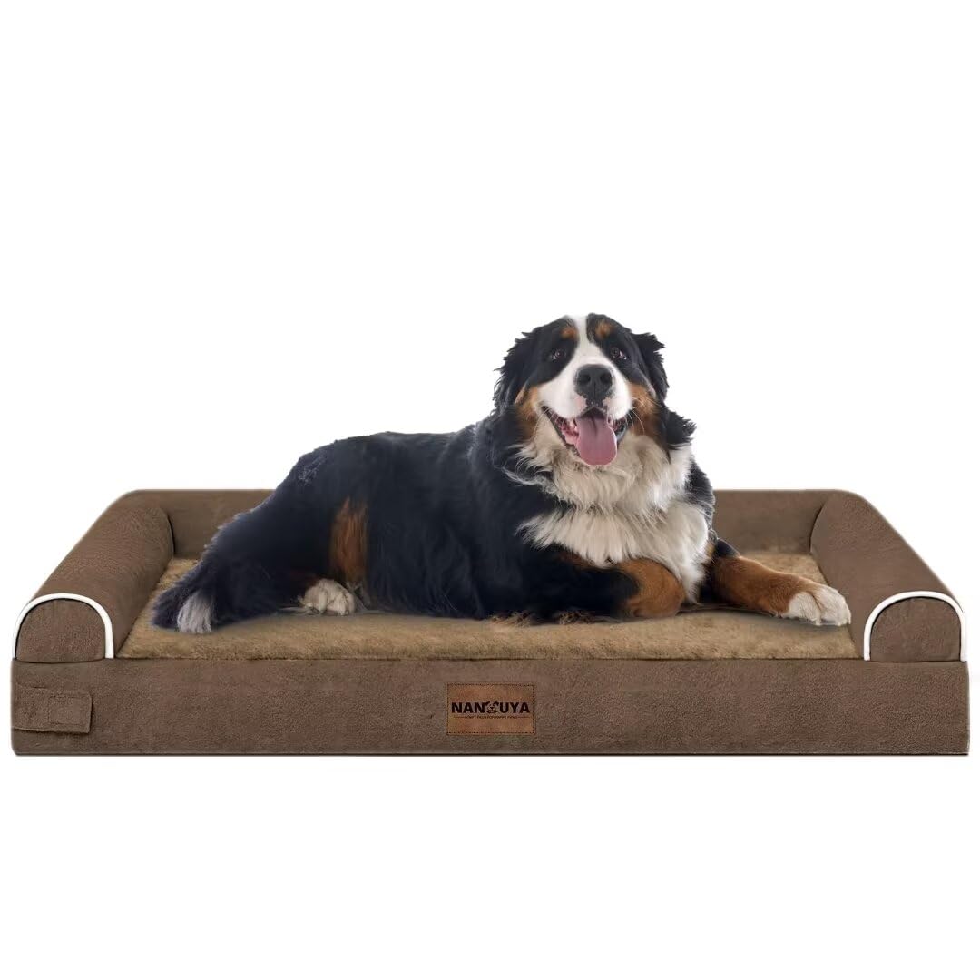 Large Dog Bed Orthopedic Washable: Beds Bolster XL Bed Large Big Dogs Memory Foam Couch Sofa Waterproof with Removable Cover