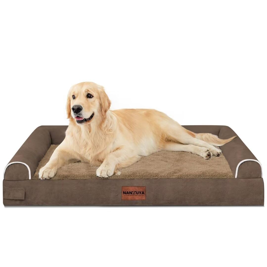 Large Dog Bed Orthopedic Washable: Beds Bolster XL Bed Large Big Dogs Memory Foam Couch Sofa Waterproof with Removable Cover