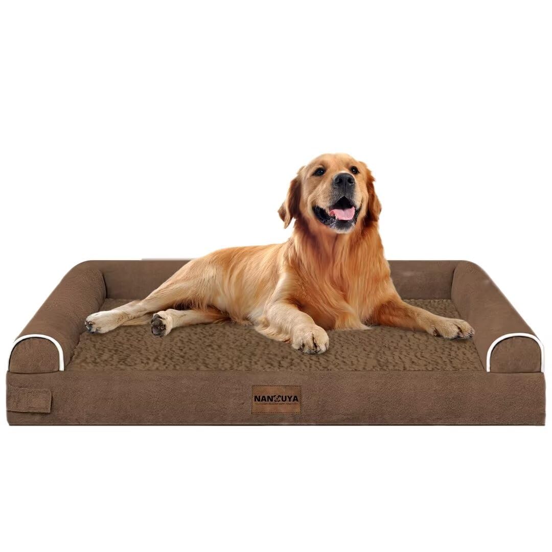 Large Dog Bed Orthopedic Washable: Beds Bolster XL Bed Large Big Dogs Memory Foam Couch Sofa Waterproof with Removable Cover