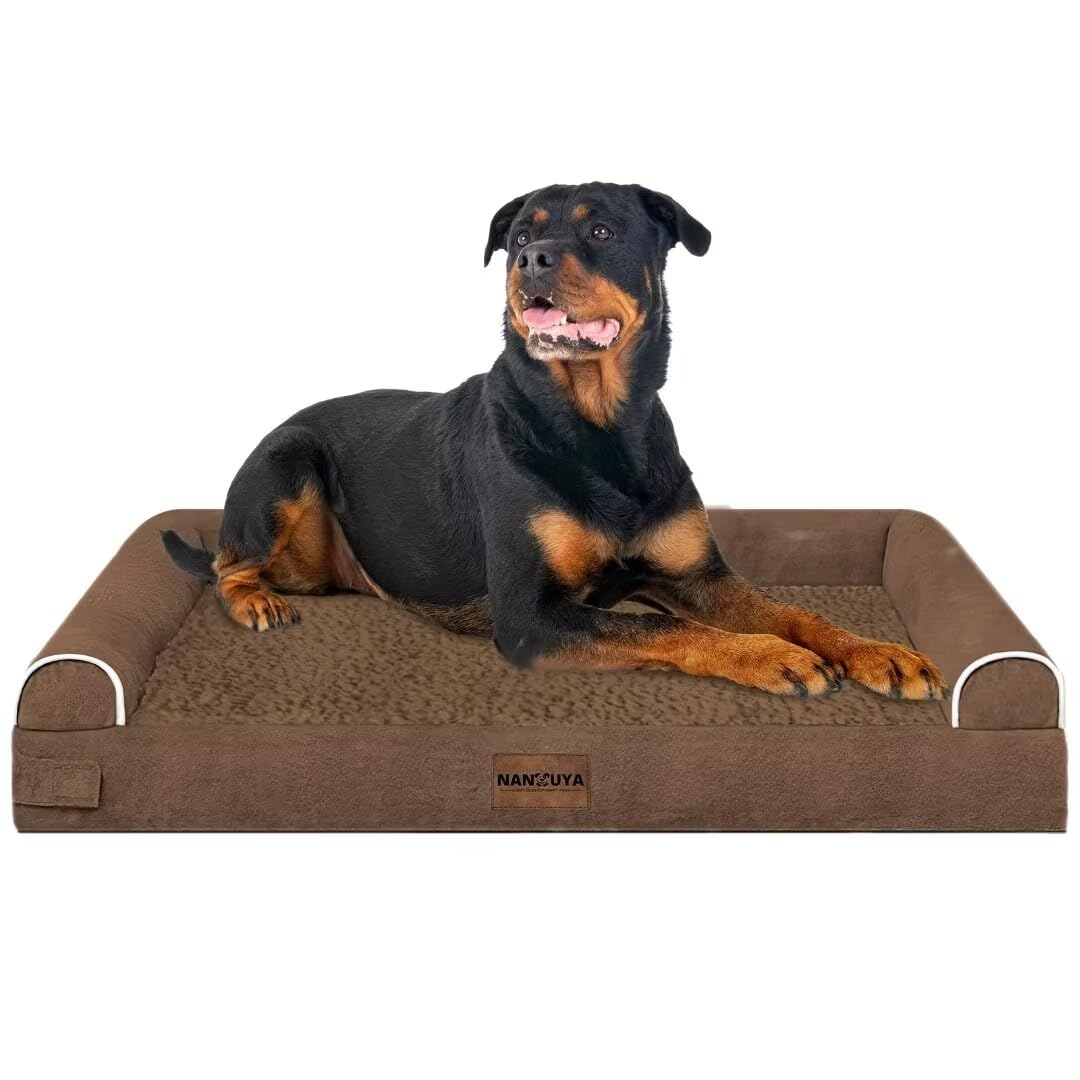 Large Dog Bed Orthopedic Washable: Beds Bolster XL Bed Large Big Dogs Memory Foam Couch Sofa Waterproof with Removable Cover