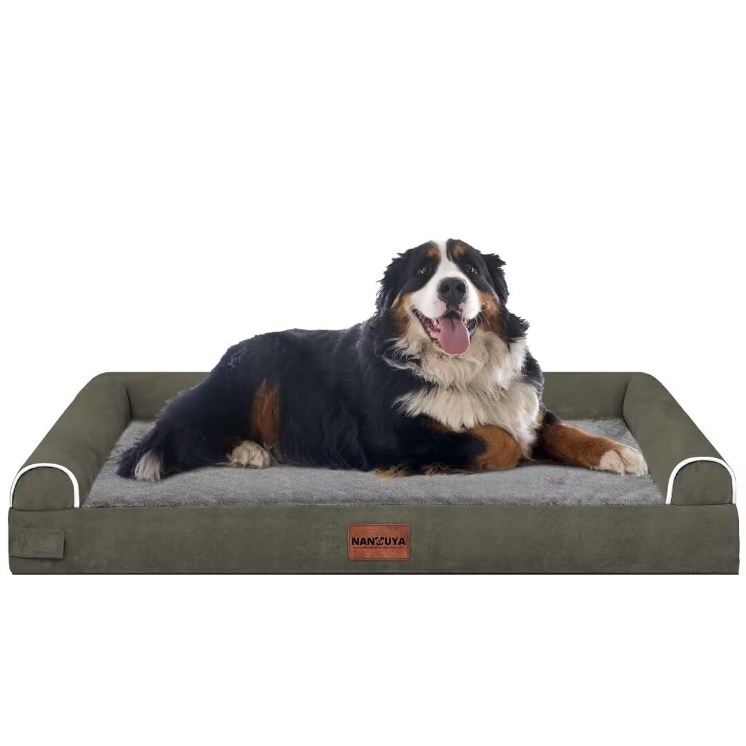 Large Dog Bed Orthopedic Washable: Beds Bolster XL Bed Large Big Dogs Memory Foam Couch Sofa Waterproof with Removable Cover