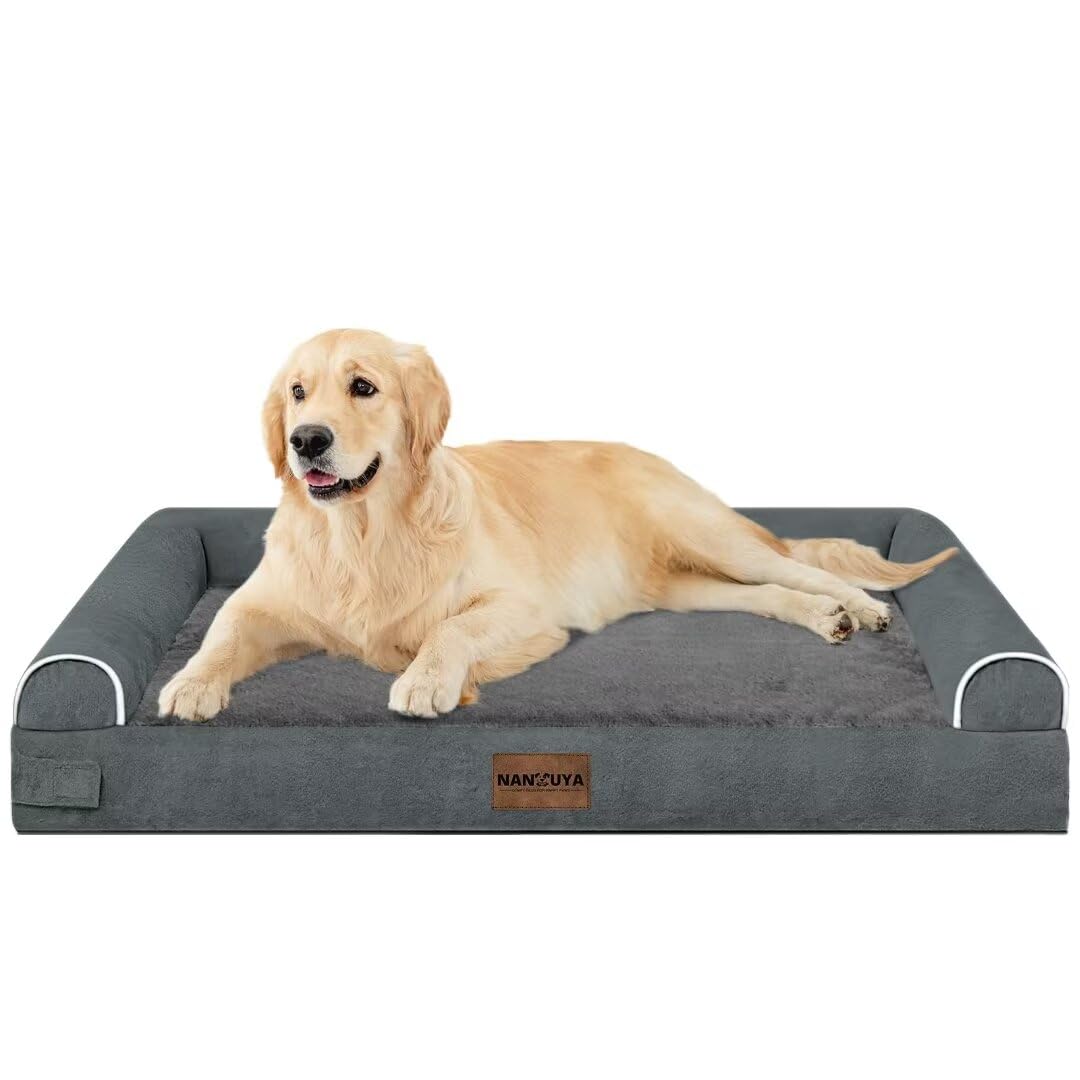 Large Dog Bed Orthopedic Washable: Beds Bolster XL Bed Large Big Dogs Memory Foam Couch Sofa Waterproof with Removable Cover