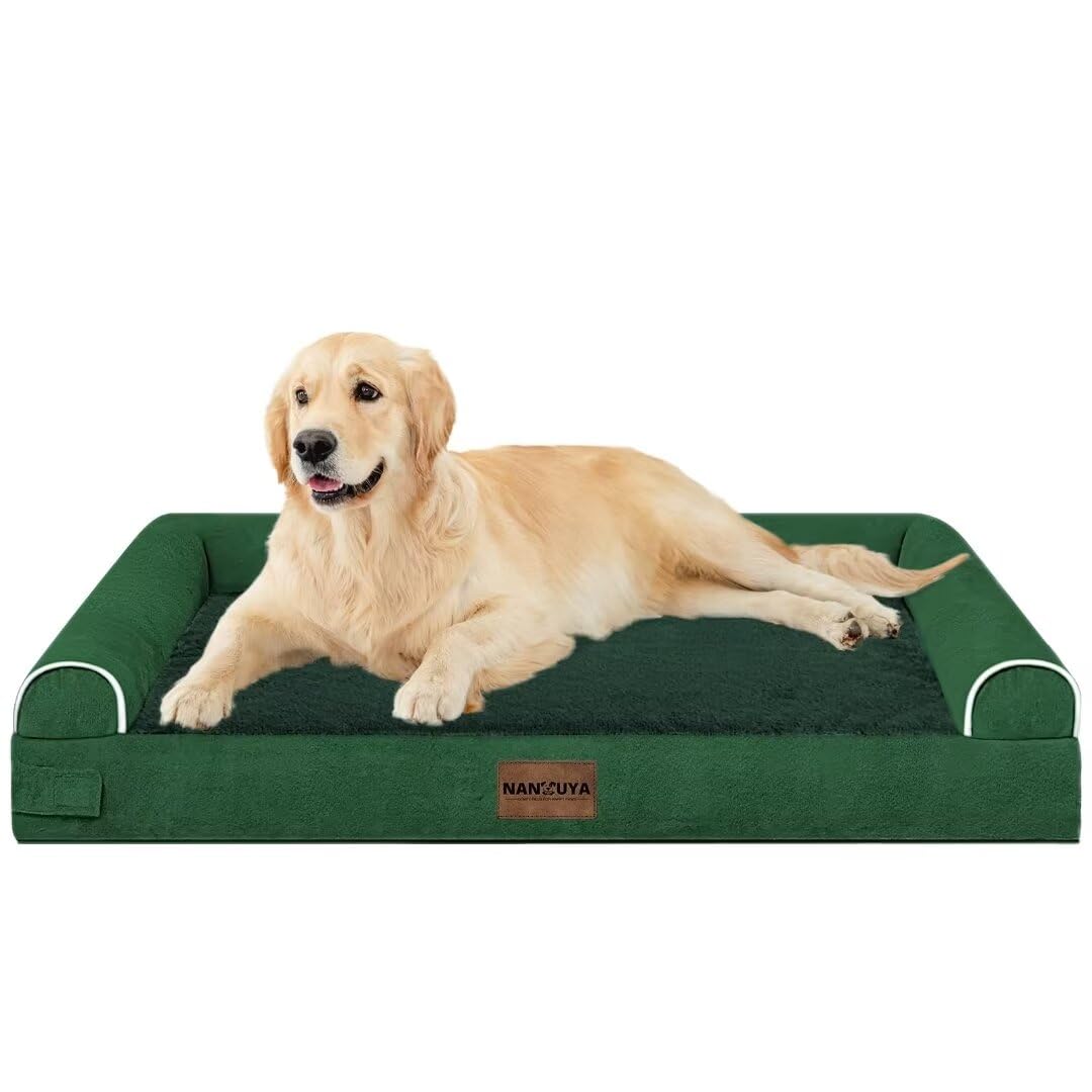 Large Dog Bed Orthopedic Washable: Beds Bolster XL Bed Large Big Dogs Memory Foam Couch Sofa Waterproof with Removable Cover