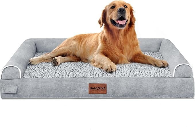 Large Dog Bed Orthopedic Washable: Beds Bolster XL Bed Large Big Dogs Memory Foam Couch Sofa Waterproof with Removable Cover