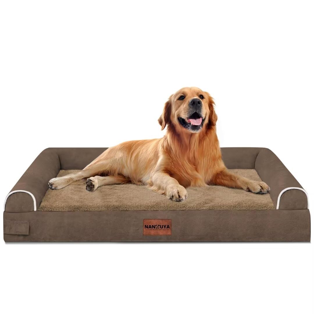 Large Dog Bed Orthopedic Washable: Beds Bolster XL Bed Large Big Dogs Memory Foam Couch Sofa Waterproof with Removable Cover